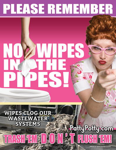 no wipes in the pipes